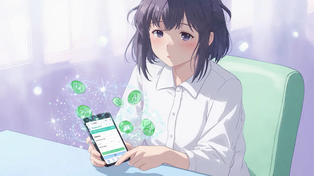 The user opens the Coin98 app, enters a claim code, and sees USDT tokens appear.