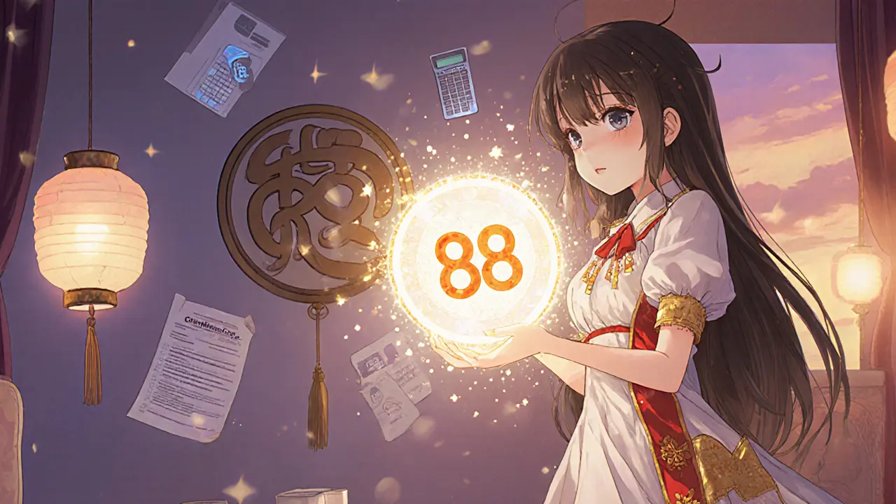 Girl receiving a glowing NFT labeled with the number 88 from CoinMarketCap.