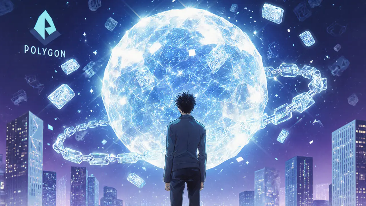 Magical crystal ball emitting random numbers, symbolizing Chainlink VRF in a dreamy setting.