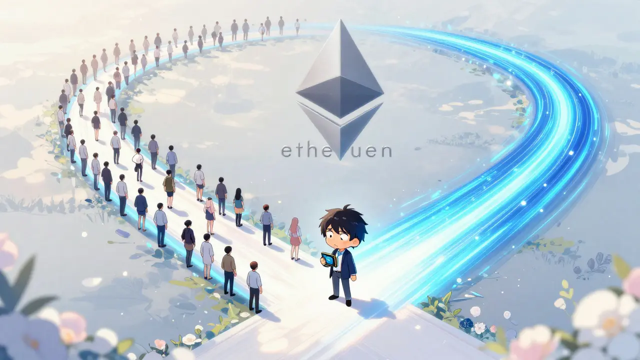 A character at a crossroads between two glowing digital paths in a manga illustration.