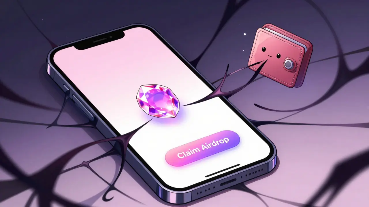 Anime art showing a phone screen trapping a wallet with shadowy tendrils.