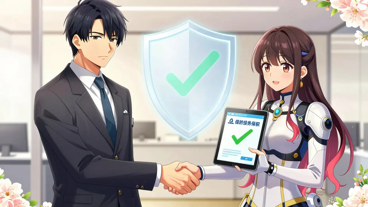 Banker and crypto operator shaking hands with compliance shield
