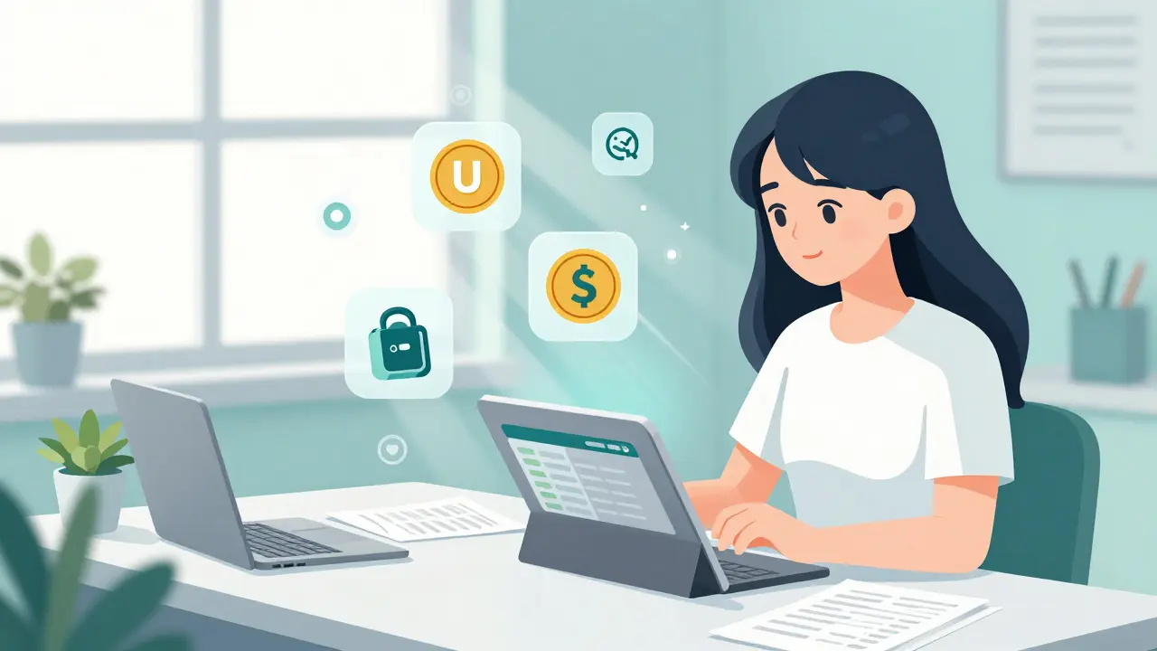 Shoujo artist calmly managing crypto taxes and security with tools