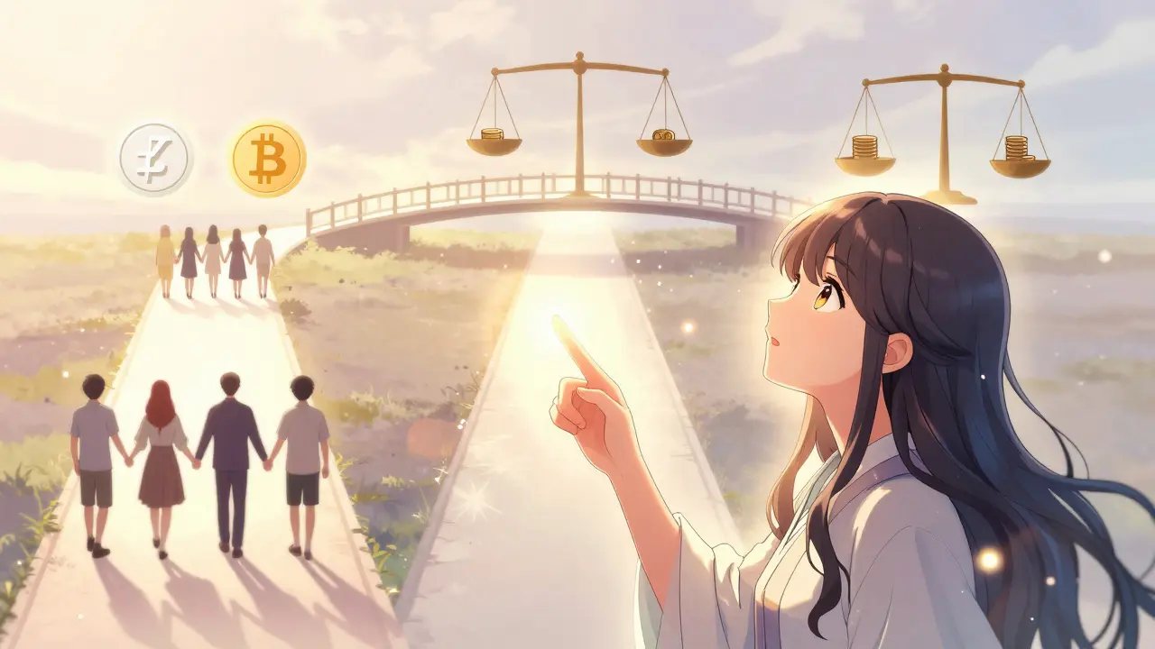 Anime mentor showing three paths to mitigate impermanent loss