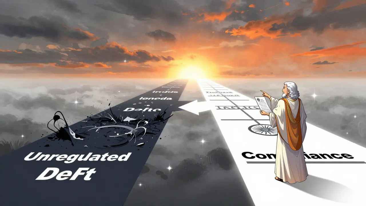 Future crypto regulation paths shown in shoujo style