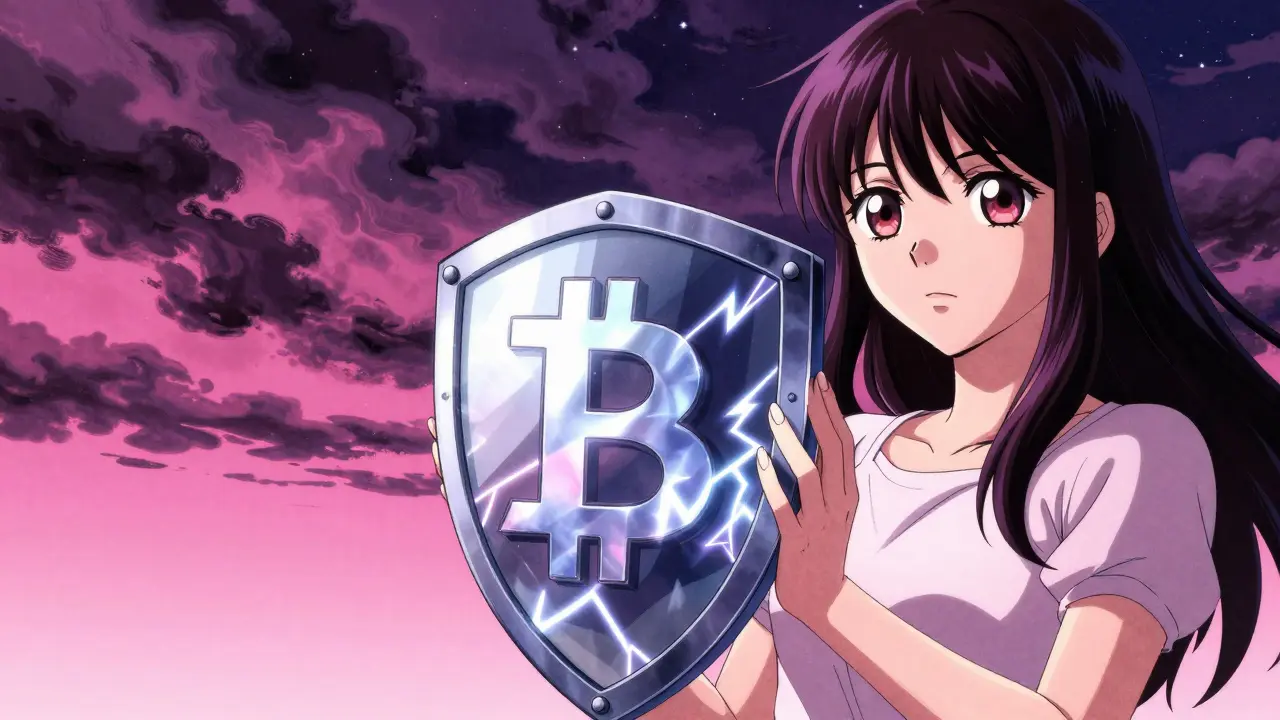 Shoujo style character shielding against market volatility