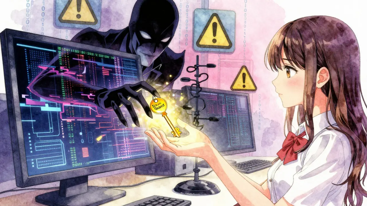 Shoujo manga villain stealing keys from gamer via phishing