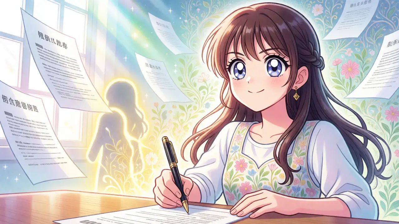 Anime character finding relief through streamlined crypto tax compliance procedures.