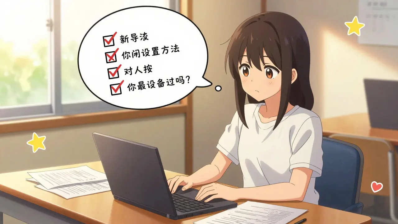 Anime character reviewing a checklist at a sunlit desk with hopeful expression