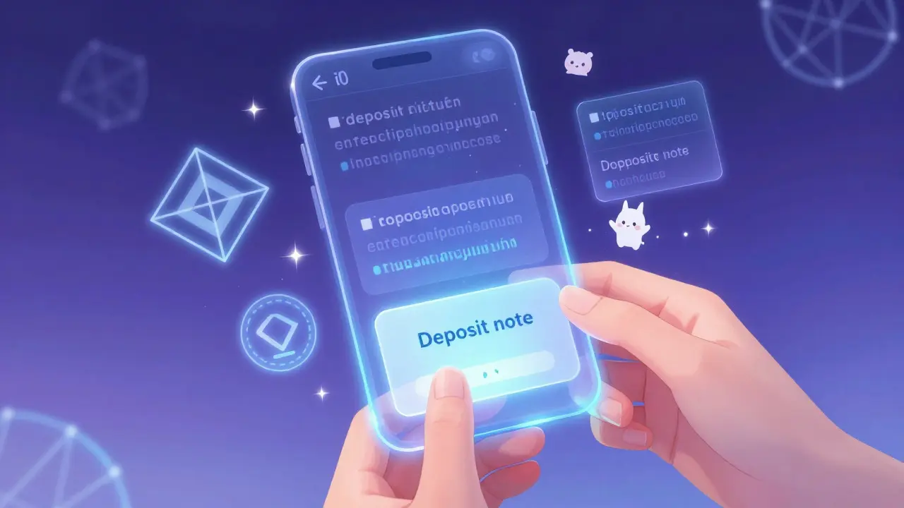 Manga hands holding glowing crypto key with privacy symbols