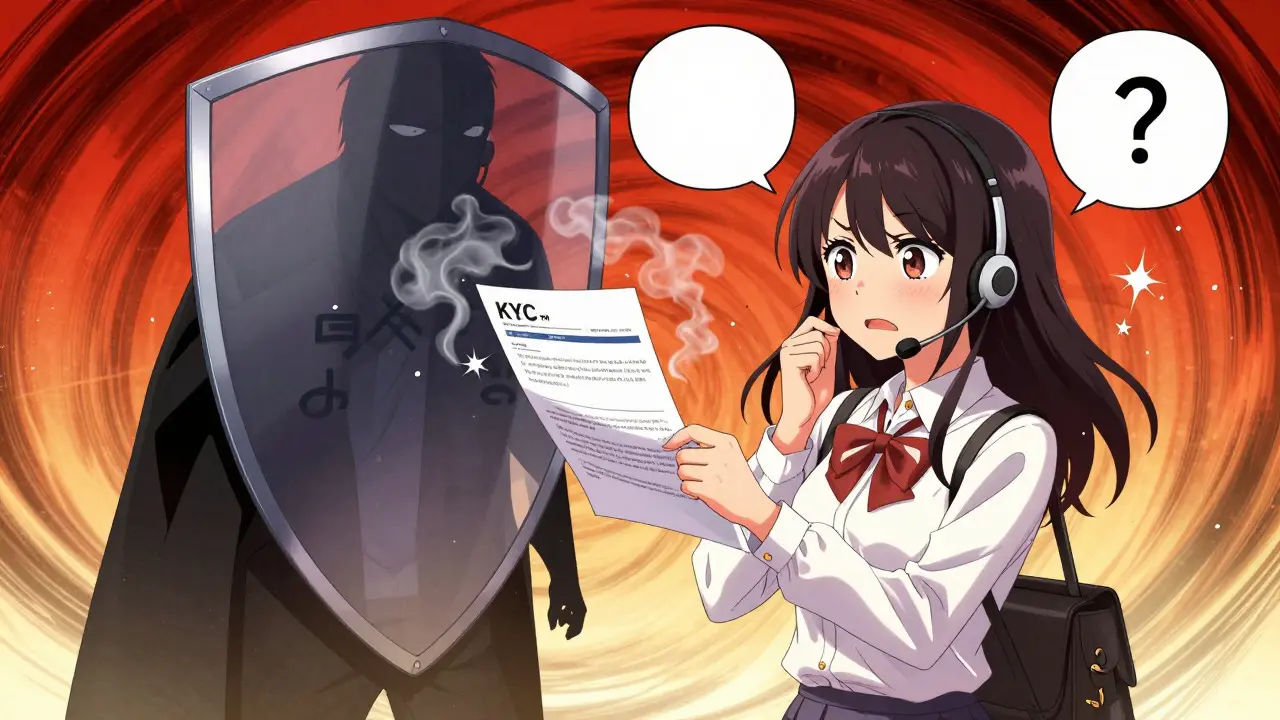 Manga style woman frustrated by silent support as documents dissolve into smoke