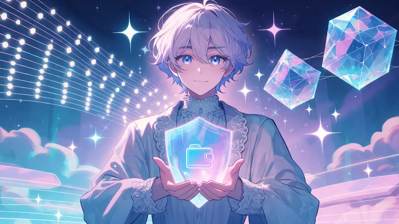 Serene anime figure demonstrating secure hybrid exchange technology